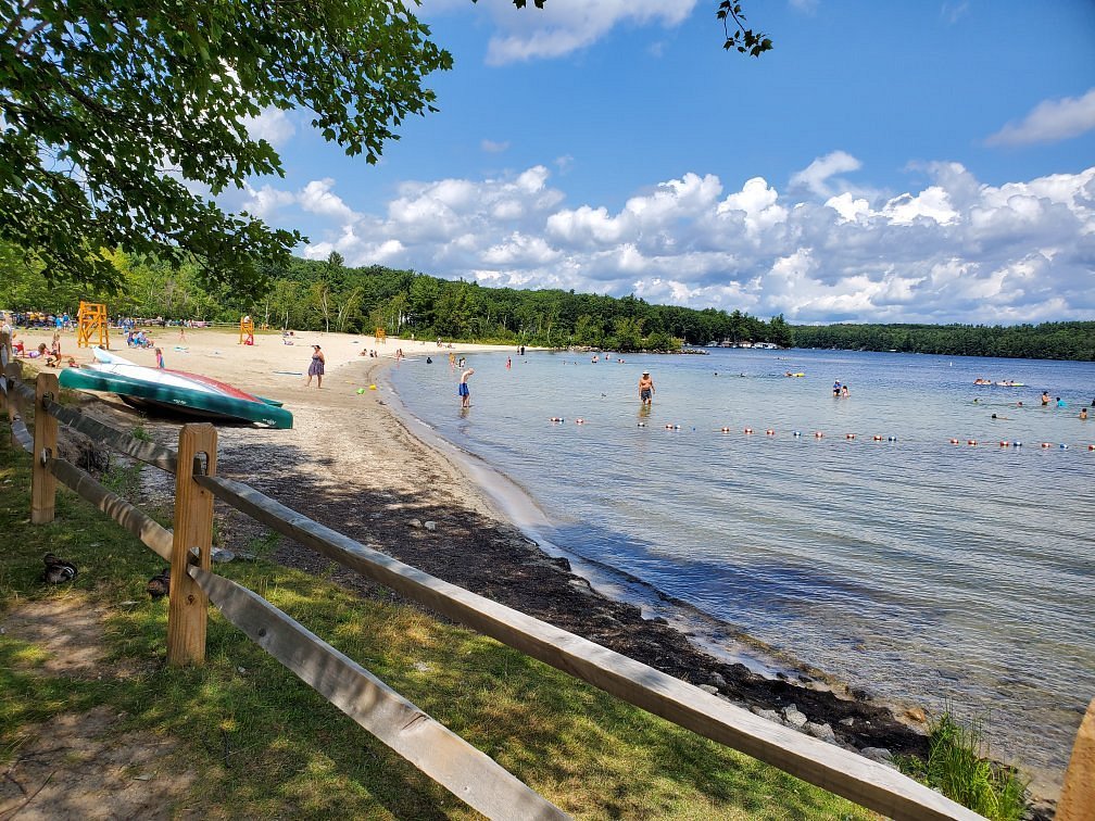 Relaxing at Mount Sunapee State Park Beach